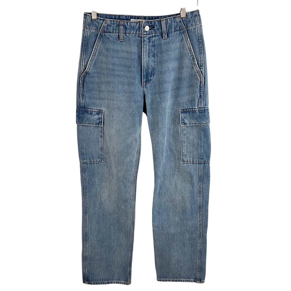 Denim Forum The '90s Edie Lo-Rise Cargo Jeans Women 25 Blue